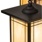 Meyda Lighting Prairie Mission 47" 4-Light Craftsman Brown Wright Chandelier With Beige Iridescent Shade Glass