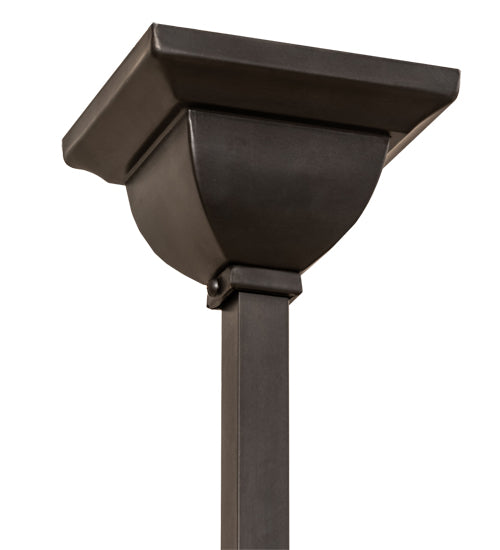 Meyda Lighting Prairie Mission 47" 4-Light Craftsman Brown Wright Chandelier With Beige Iridescent Shade Glass