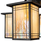 Meyda Lighting Prairie Mission 47" 4-Light Craftsman Brown Wright Chandelier With Beige Iridescent Shade Glass
