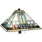 Meyda Lighting Prairie Peaks 23" 2-Light Mahogany Bronze Table Lamp With Multi-Colored Shade Glass