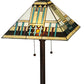 Meyda Lighting Prairie Peaks 62" 2-Light Mahogany Bronze Floor Lamp With Multi-Colored Shade Glass
