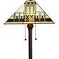Meyda Lighting Prairie Peaks 62" 2-Light Mahogany Bronze Floor Lamp With Multi-Colored Shade Glass