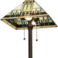 Meyda Lighting Prairie Peaks 62" 2-Light Mahogany Bronze Floor Lamp With Multi-Colored Shade Glass