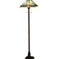 Meyda Lighting Prairie Peaks 62" 2-Light Mahogany Bronze Floor Lamp With Multi-Colored Shade Glass