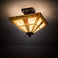 Meyda Lighting Prairie Straw 24" 4-Light Mahogany Bronze Semi-flush Mount Light With Beige Shade Glass
