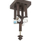 Meyda Lighting Prairie Straw 24" 4-Light Mahogany Bronze Semi-flush Mount Light With Beige Shade Glass