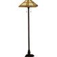 Meyda Lighting Prairie Straw 62" 2-Light Mahogany Bronze Floor Lamp With Multi-Colored Shade Glass