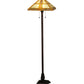 Meyda Lighting Prairie Straw 62" 2-Light Mahogany Bronze Floor Lamp With Multi-Colored Shade Glass