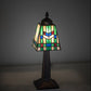 Meyda Lighting Prairie Wheat 10" Mahogany Bronze Mini Table Lamp With Multi-Colored Stained Shade Glass