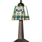 Meyda Lighting Prairie Wheat 10" Mahogany Bronze Mini Table Lamp With Multi-Colored Stained Shade Glass