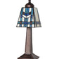 Meyda Lighting Prairie Wheat 10" Mahogany Bronze Mission Mini Table Lamp With Multi-Colored Stained Shade Glass