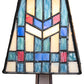 Meyda Lighting Prairie Wheat 10" Mahogany Bronze Mission Mini Table Lamp With Multi-Colored Stained Shade Glass