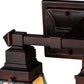 Meyda Lighting Prairie Wheat 12" 2-Light Mahogany Bronze Wall Sconce With Multi-Colored Shade Glass