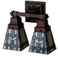 Meyda Lighting Prairie Wheat 12" 2-Light Mahogany Bronze Wall Sconce With Multi-Colored Shade Glass