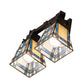 Meyda Lighting Prairie Wheat 12" 2-Light Mahogany Bronze Wall Sconce With Multi-Colored Shade Glass
