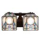 Meyda Lighting Prairie Wheat 12" 2-Light Mahogany Bronze Wall Sconce With Multi-Colored Shade Glass
