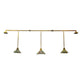 Meyda Lighting Prairie Wheat 120" 3-Light Brass Tint Island Pendant Light With Multi-Colored Shade Glass