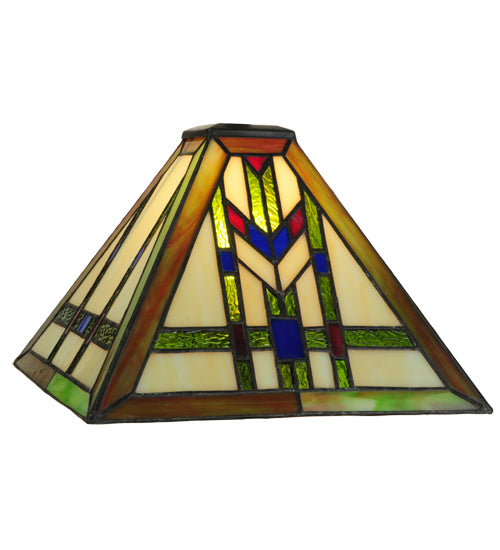 Meyda Lighting Prairie Wheat 14" Multi-Colored Shade Glass