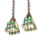 Meyda Lighting Prairie Wheat 15" 2-Light Mahogany Bronze Island Pendant Light With Multi-Colored Shade Glass