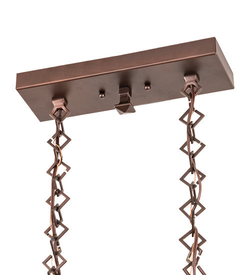 Meyda Lighting Prairie Wheat 15" 2-Light Mahogany Bronze Island Pendant Light With Multi-Colored Shade Glass