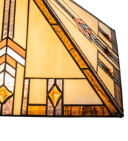 Meyda Lighting Prairie Wheat 16"Sq Harvest Multi-Colored Shade Glass