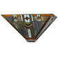 Meyda Lighting Prairie Wheat 17" 2-Light Brass Wall Sconce With Multi-Colored Shade Glass