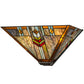 Meyda Lighting Prairie Wheat 17" 2-Light Brass Wall Sconce With Multi-Colored Shade Glass