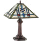 Meyda Lighting Prairie Wheat 19" Mahogany Bronze Table Lamp With Multi-Colored Shade Glass