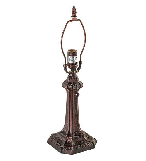 Meyda Lighting Prairie Wheat 19" Mahogany Bronze Table Lamp With Multi-Colored Shade Glass