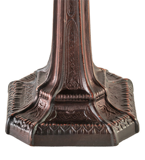 Meyda Lighting Prairie Wheat 19" Mahogany Bronze Table Lamp With Multi-Colored Shade Glass