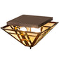 Meyda Lighting Prairie Wheat 20" 2-Light Mahogany Bronze Flush Mount Light With Multi-Colored Shade Glass