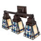 Meyda Lighting Prairie Wheat 20" 3-Light Mahogany Bronze Vanity Light With Multi-Colored Stained Shade Glass