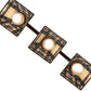 Meyda Lighting Prairie Wheat 20" 3-Light Mahogany Bronze Vanity Light With Multi-Colored Stained Shade Glass