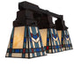 Meyda Lighting Prairie Wheat 20" 3-Light Mahogany Bronze Vanity Light With Multi-Colored Stained Shade Glass