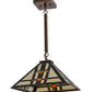 Meyda Lighting Prairie Wheat 20" Mahogany Bronze Pendant Light With Multi-Colored Shade Glass