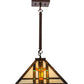 Meyda Lighting Prairie Wheat 20" Mahogany Bronze Pendant Light With Multi-Colored Shade Glass