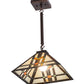 Meyda Lighting Prairie Wheat 20" Mahogany Bronze Pendant Light With Multi-Colored Shade Glass