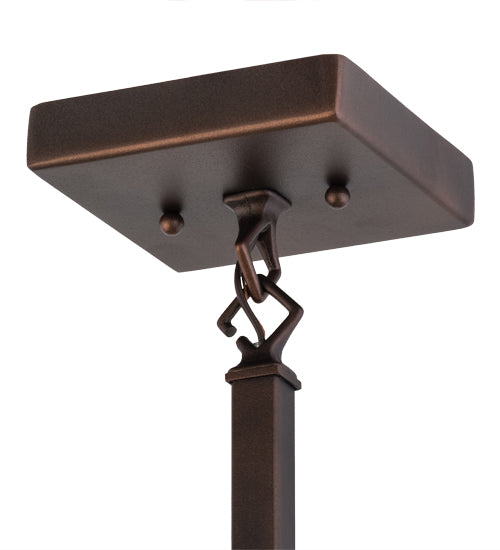 Meyda Lighting Prairie Wheat 20" Mahogany Bronze Pendant Light With Multi-Colored Shade Glass