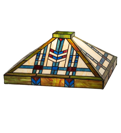 Meyda Lighting Prairie Wheat 22" Multi-Colored Shade Glass