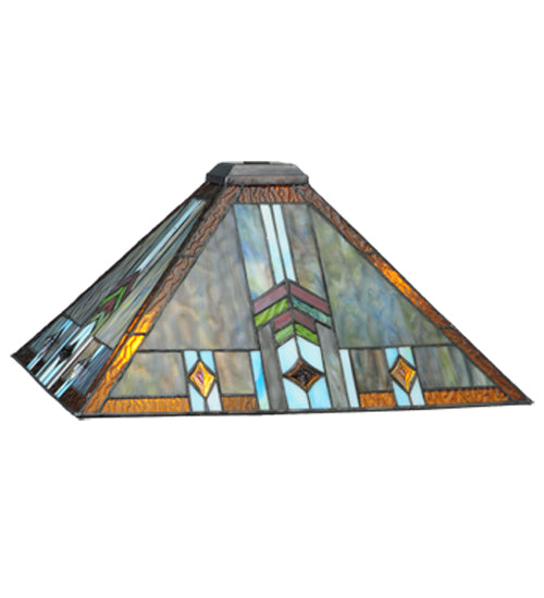 Meyda Lighting Prairie Wheat 23" Harvest Multi-Colored Shade Glass