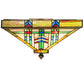 Meyda Lighting Prairie Wheat 24" 4-Light Mahogany Bronze Flush Mount Light With Multi-Colored Shade Glass