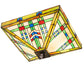 Meyda Lighting Prairie Wheat 24" 4-Light Mahogany Bronze Flush Mount Light With Multi-Colored Shade Glass
