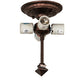 Meyda Lighting Prairie Wheat 24" 4-Light Mahogany Bronze Flush Mount Light With Multi-Colored Shade Glass