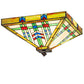 Meyda Lighting Prairie Wheat 24" 4-Light Mahogany Bronze Flush Mount Light With Multi-Colored Shade Glass