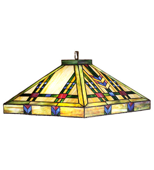 Meyda Lighting Prairie Wheat 24" 4-Light Multi-Colored Shade Glass