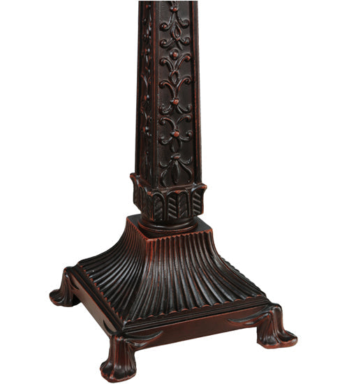 Meyda Lighting Prairie Wheat 27" 2-Light Mahogany Bronze Sunshower Table Lamp With Multi-Colored Shade Glass