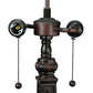 Meyda Lighting Prairie Wheat 27" 2-Light Mahogany Bronze Sunshower Table Lamp With Multi-Colored Shade Glass