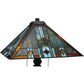 Meyda Lighting Prairie Wheat 27" 2-Light Mahogany Bronze Sunshower Table Lamp With Multi-Colored Shade Glass