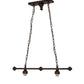 Meyda Lighting Prairie Wheat 32" 2-Light Mahogany Bronze Island Pendant Light With Multi-Colored Shade Glass