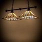 Meyda Lighting Prairie Wheat 32" 2-Light Mahogany Bronze Island Pendant Light With Multi-Colored Shade Glass